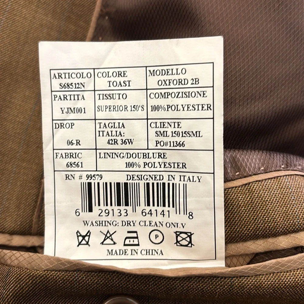 Caravelli Men's Brown 2 Button Notch Lapel Blazer‎ Size 42R